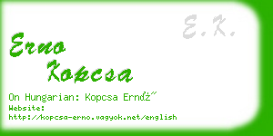 erno kopcsa business card